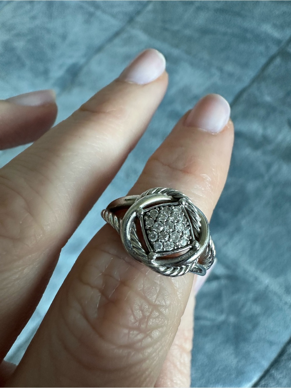 David Yurman Pave Diamond Ring Size 6 with box